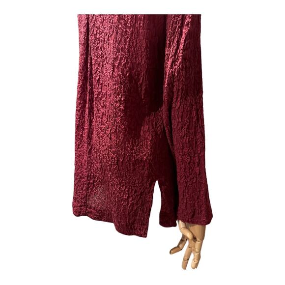 Vintage URU textured blouse with Mandarin band collar size medium - Picture 13 of 16